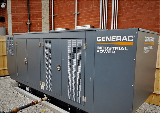 a gas generator powering a server room used for SaaS applications