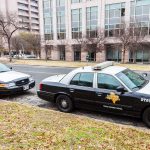 Texas State troopers cars parked