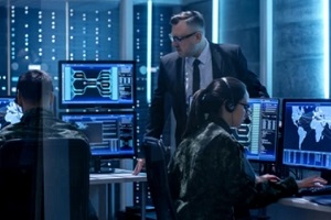 law enforcement agency in computer room