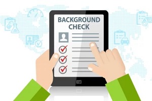 criminal background chek on tablet