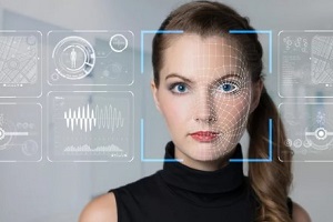 women facial recognition concept